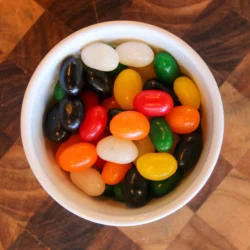 A bowl of Women's Bean Project Gourmet Jelly Beans.